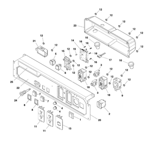 Control Panel Diagram and Parts List for 030734-00  Briggs and Stratton Generator